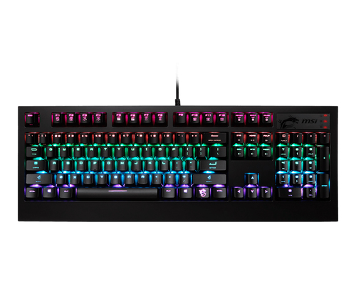 MSI GK-701 RGB US klaviatuur Mängimine USB QWERTY Inglise Must