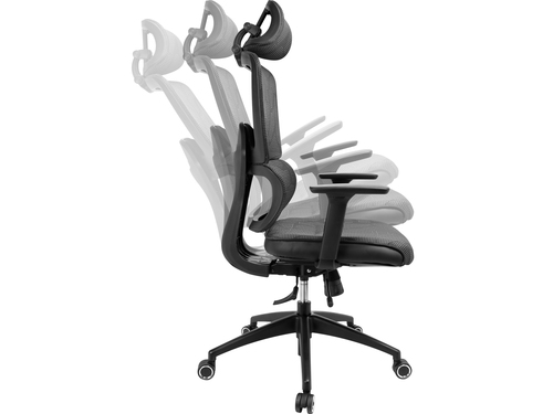 Sandberg ErgoFusion Gaming Chair Pro Universele gamestoel Gecapitonneerde zitting Zwart, Grijs, afbeelding 5