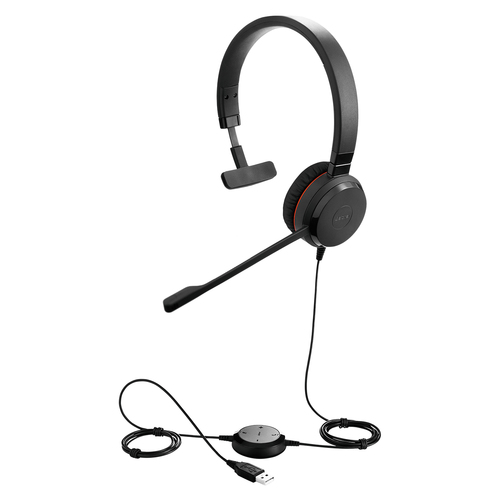Jabra EVOLVE 20SE UC Mono Wired Over-the-head Mono Headset - Monaural - Supra-aural - 32 Ohm - 150 Hz to 7 kHz - 95 cm Cab
