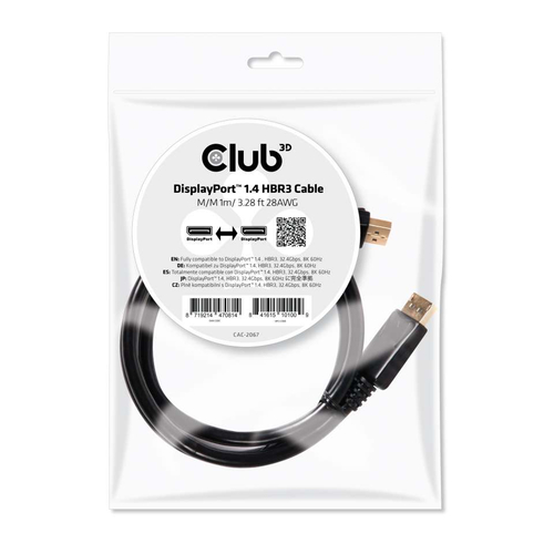 Club 3D Displayport 1.4 VESA gecertificeerde kabel male-male, afbeelding 5