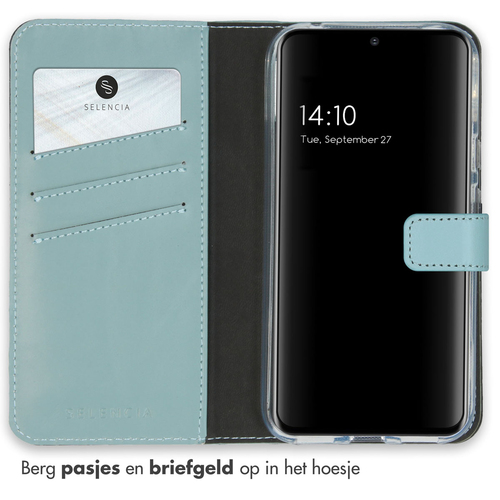 Selencia Echt Lederen Bookcase Google Pixel 8a - Air Blue, afbeelding 3
