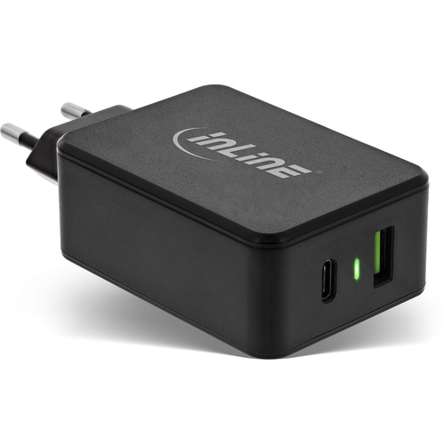 InLine USB power adapter 2-port, USB-C PD + USB-A QC3