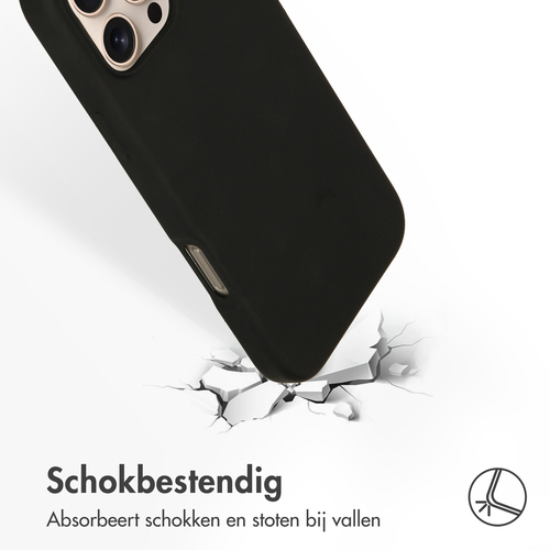 Accezz Liquid Silicone Backcover met MagSafe iPhone 16 Pro Max Telefoonhoesje Zwart, afbeelding 5