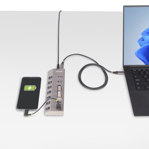 StarTech.com 7-Port Self-Powered USB-C Hub with Individual OnOff Switches, USB 3.0 5Gbps Expansion Hub wPower Supply, DesktopLaptop USB-C to USB-A, afbeelding 9