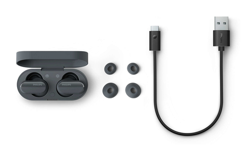 Philips Unisex TAT3508 True Bluetooth Noise Cancelling In-Ear Headphones w/ Mic in Black Black One Size female - image 3