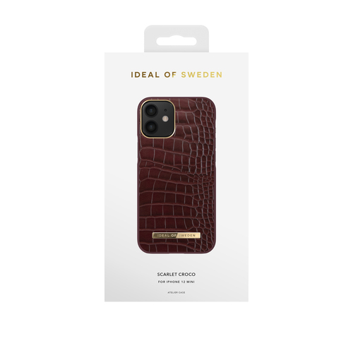 iDeal of Sweden Atelier Case iPhone 12 MINI Scarlet Croco – image 1