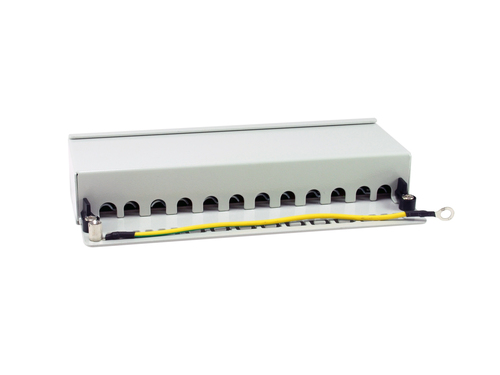 Equip Patchpanel 12x RJ45 Cat6A 19" FTP 1HE Premium helder grijs, afbeelding 2