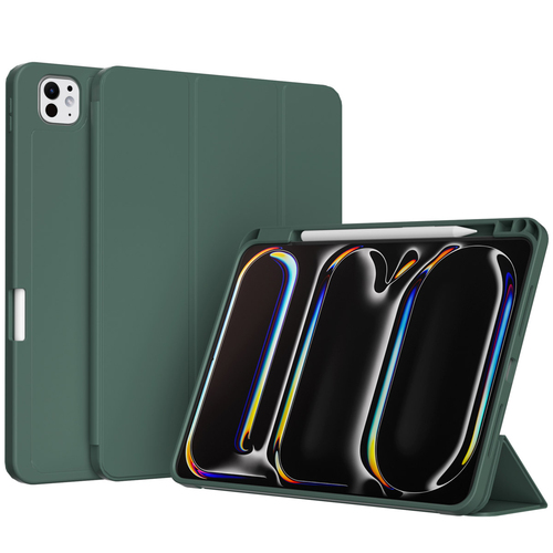 Accezz Smart Silicone Bookcase voor Apple iPad Pro 11 (2024) M4 Tablethoesje Groen