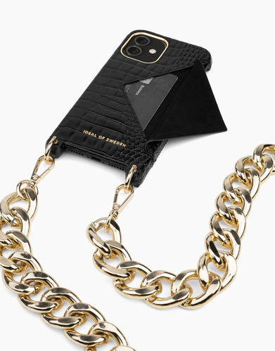 iDeal of Sweden Necklace Case iPhone 12/12PNeo Noir Croco – image 1