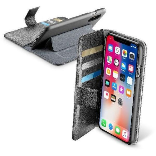Cellularline 38622 mobiliojo telefono dėklas 14,7 cm (5.8) Piniginės tipo Juoda