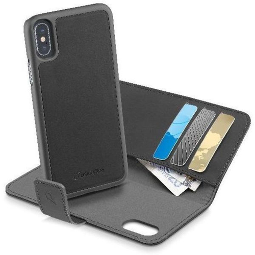 Cellularline 38617 mobiliojo telefono dėklas 14,7 cm (5.8) Piniginės tipo Juoda