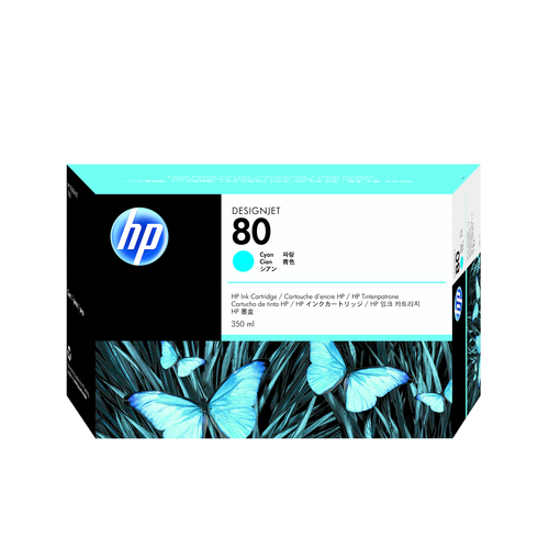 Картридж HP C4846A, 80 Cyan, для Designjet 1000