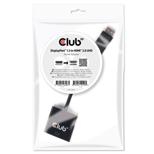 Club 3D DisplayPort 1.2 naar HDMI 2.0 UHD actieve adapter, afbeelding 2