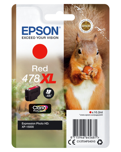 Epson 478XL Ink Cartridge Photo HD Claria High Yield Squirrel Red - image 2