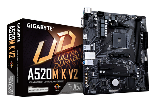 Gigabyte A520M K V2 AM4 Motherboard, Black - image 1