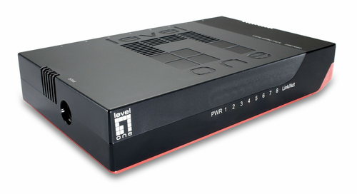 LevelOne GSW-0807 сетевой коммутатор Неуправляемый Gigabit Ethernet (10/100/1000) Черный, Красный