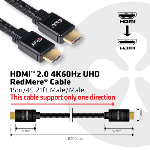 Club 3D HDMI 2.0 RedMere kabel, afbeelding 3