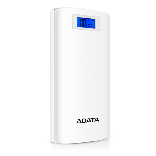 ADATA P20000D - Power bank 20000 mAh 72 Wh - 21 A - 2 output connectors USB - on cable Micro-USB - white - Código: AP20000D-DGT-5V-CWH | Compra en Guadalajara