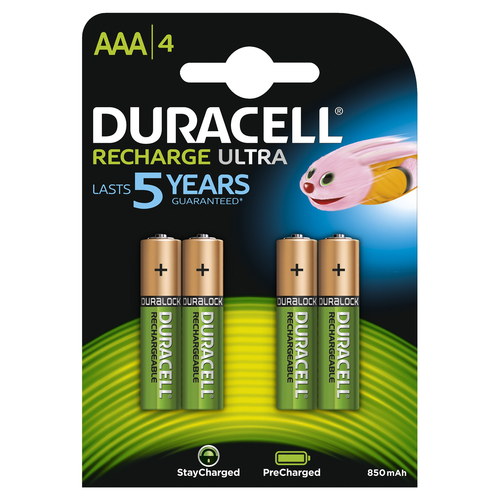 Duracell Pilas Recargables Nihm aaa Lr03 1.2v 850mah Ultra - Precargadas - (4 Unidades)