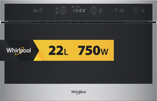 Whirlpool WMN461BXF Black, Stainless steel Solo microwave Built-in