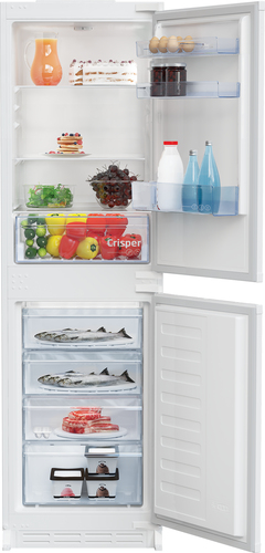 Beko BCSM450 178cm 50/50 Integrated Fridge Freezer with Sliding Door Hinge - White - E Rated, White - image 2