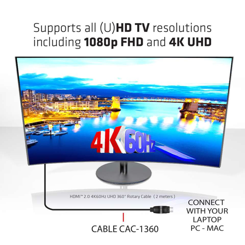 Club 3D HDMI 2.0 360° Rotary kabel, afbeelding 7