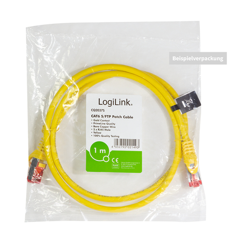 LogiLink CAT6 S/FTP Patchkabel AWG27 PIMF geel 1,00m, afbeelding 5