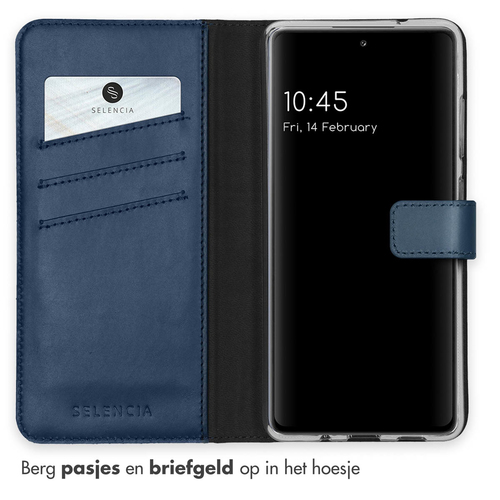 Selencia Echt Lederen Bookcase Samsung Galaxy S20 FE - Blauw, afbeelding 3