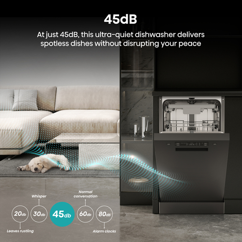 Hisense HS523C15BUK Slimline Freestanding Dishwasher - Black – image 6