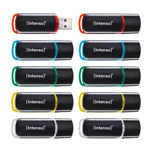 Intenso Business Line Multipack USB flash drive 8 GB USB Type-A 2.0 Black, Red, Green, Transparent, Yellow, Blue