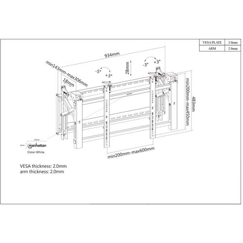 Manhattan Soporte Premium de TV para Video Wall imagen 10