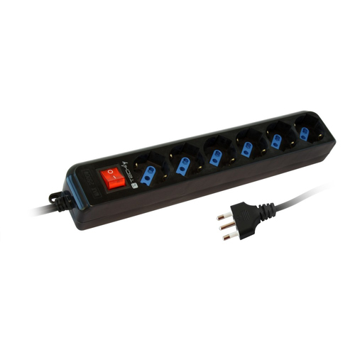 Techly Power Strip with 6 sockets 10/16 A with Switch Black IUPS-PCP-16BK