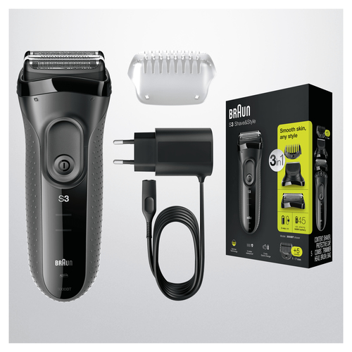 Braun Series 3 Shave&Style 3000BT Electric Shaver, Razor for Men, Black/Grey – image 9