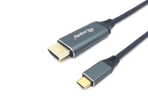 Equip 133415 видео кабель адаптер 1 m USB Type-C HDMI Тип A (Стандарт) Черный, Серый