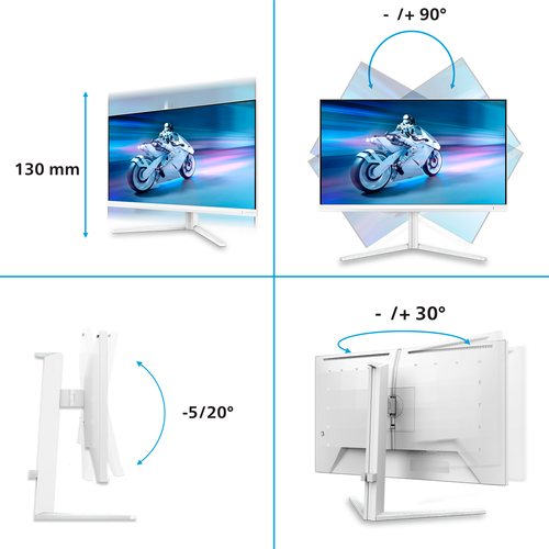 Philips Evnia 27M2N6501L 27" QD-OLED Quad HD 240Hz 0.03ms G-Sync compatible Height Adjustable Gaming Monitor - image 3