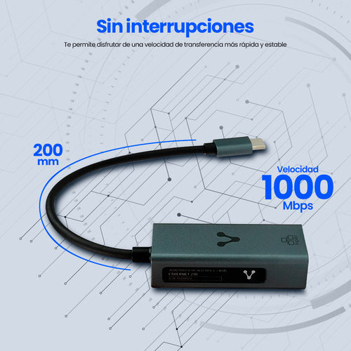 Adaptador tipo C a Ethernet VORAGO ADP-210
