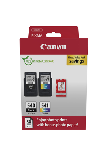 Canon PG-540/CL-541 Inkjet Cartridge + Glossy Photo Paper Black/Colour - image 1