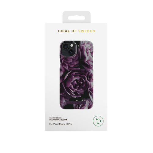 iDeal of Sweden Printed Case iPhone 15PL Deep Purple Bloom