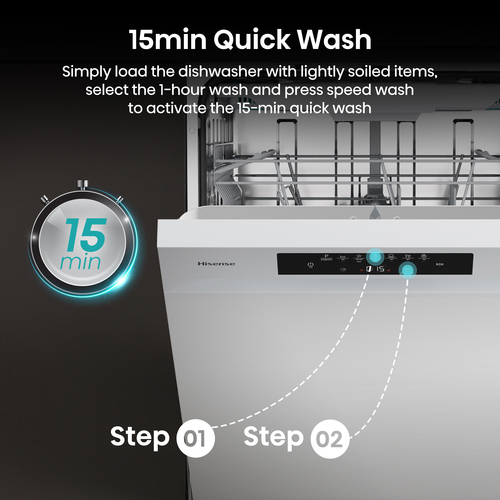 Hisense Hi4 HS643B90W Full Size Freestanding Dishwasher - White – image 8