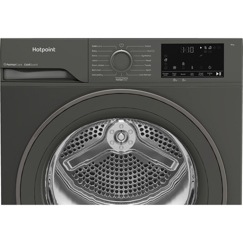 Hotpoint FabricCare C Hsd 82M GG UK 8Kg Heat Pump Tumble Dryer - Dark Grey - A+ Rated, Grey - image 4