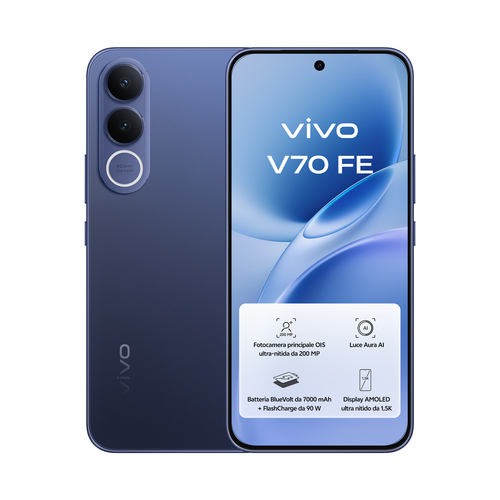 VIVO V70 FE + BUD 17,4 cm (6.83") SIM doble Android 16.0 5G USB Tipo C 8 GB 512 GB 7000 mAh Azul