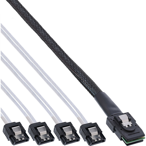 Product image: InLine SAS Cable Mini SAS SFF8087 to 4x SATA direct OCR 0.75m