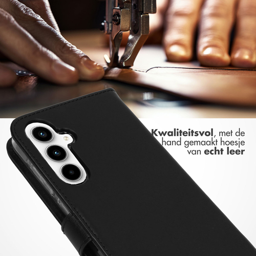 Selencia Echt Lederen Bookcase Samsung Galaxy A55 - Zwart, afbeelding 2