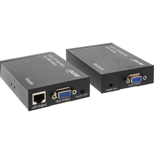 InLine VGA Extender over RJ45 Patch Cable UTP / STP with Audio up to 300m