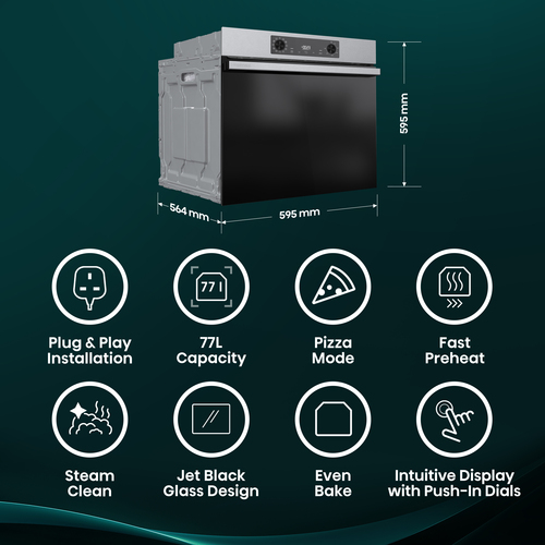 Hisense Hi2 BI622AXPGUK Built In Electric Single Oven - Stainless Steel - A Rated, Stainless Steel - image 5