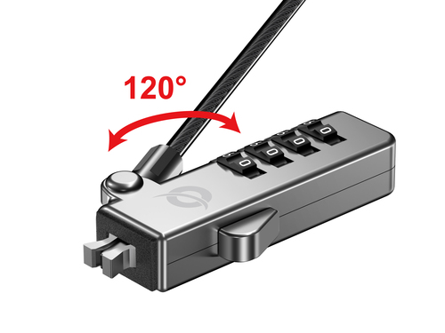 Conceptronic CUSTODIO01BW kabellås Sort 1,8 m – billede 2