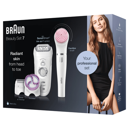 Braun Silk-épil 7 Silk-épil Beauty Set 7 7-895 Professional 7-in-1 Cordless Wet & Dry Hair Removal - Epilator, Shaver, Exfoliator, Cleansing Kit for Face & Body – image 5