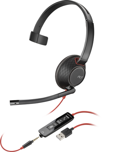 Auriculares PLANTRONICS BW 5210 Poly Blackwire 5210 Alambricos USB-A Conector 3.5 Mm Monoaural - Código: 80R98AA | Compra en Guadalajara