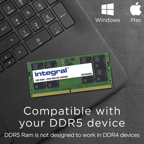 Integral 16GB LAPTOP RAM MODULE DDR5 5200MT/s PC5-41600 UNBUFFERED NON-ECC SODIMM – image 3