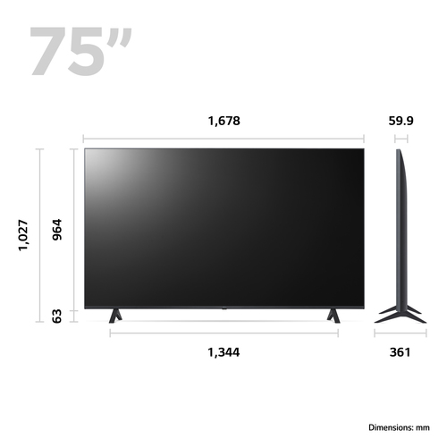LG UR78 75" 4K Ultra HD Smart TV [2023] - 75UR78006LK, Grey - image 3
